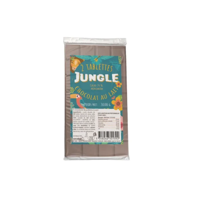 Lot de 2 tablettes Jungle lait 2x100G