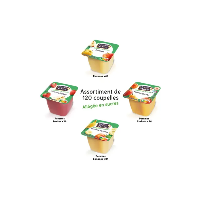 Compote panachée 4 parfums 120X100G