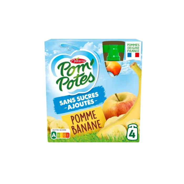 Pom'potes gourde SSA pomme banane 4X90G