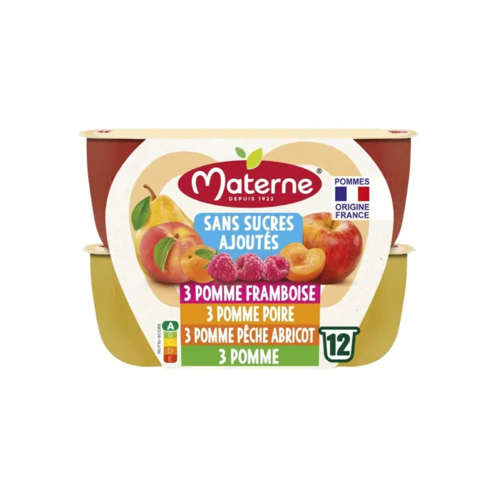 Compote Materne SSA mix pom/poir/framb/pech/abri 12X100G