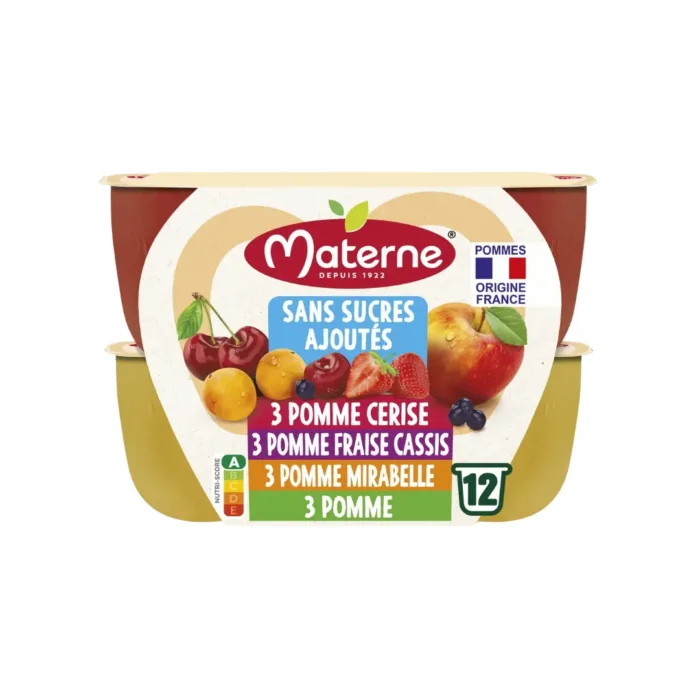 Compote Materne SSA mix pom/fra/mirab/ceris 12X100G